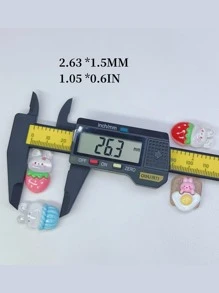 10pcs Mixed Cute Cartoon Rabbit Ear Decorative Accessories, DIY For Crafts, Stationery, Phone Case, Keychain, Shoes, Decorative Stickers, Comes With Double-Sided Adhesive - Multicolor - View 10