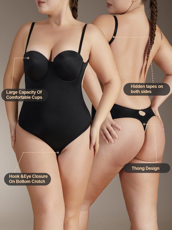 Solid Underwire Shapewear Bodysuit SHEIN UK