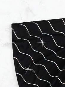 Swim SXY 滿版印花側打結沙灘纏腰式半身裙 - 黑色 - 查看 3