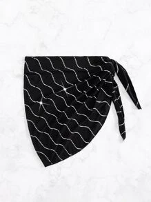 Swim SXY 滿版印花側打結沙灘纏腰式半身裙 - 黑色 - 查看 7