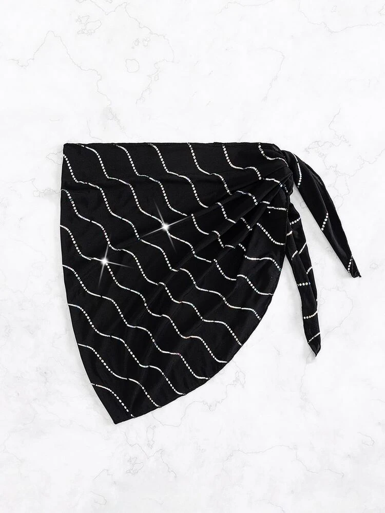 Summer Beach Allover Print Knot Side Cover Up Skirt