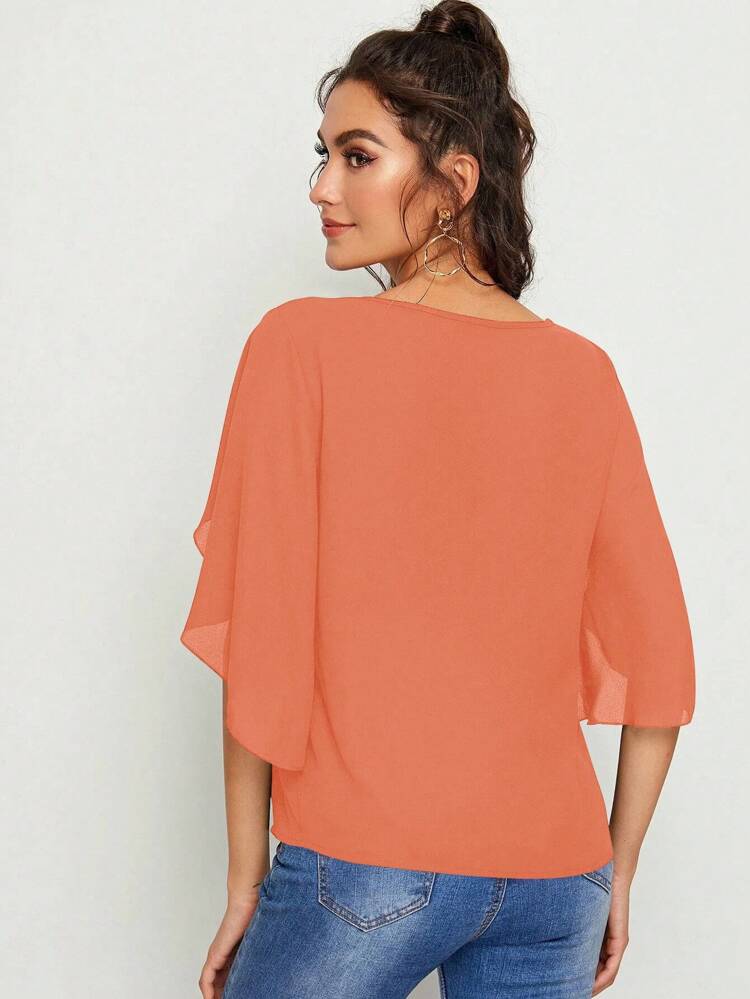 Solid Split Sleeve Top