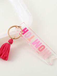 Nữ Chữ Đồ Họa Hình Chữ Nhật & Tua Rua Charm Móc Khóa Thời Trang Cho Quà Tặng Ngày Của Mẹ - Nhiều màu - Xem 2