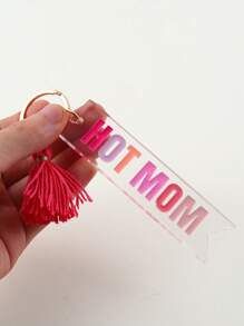 Nữ Chữ Đồ Họa Hình Chữ Nhật & Tua Rua Charm Móc Khóa Thời Trang Cho Quà Tặng Ngày Của Mẹ - Nhiều màu - Xem 3