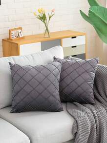 1 Đồng Màu Đệm Không Chất Độn, Tối Giản Vải Dệt Trang Trí Ném Gối Cho Gia Đình - Màu xám đen - Xem 1