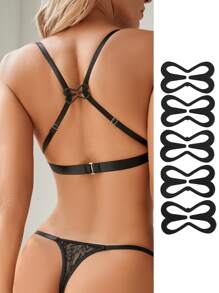 5pcs Bra Shoulder Strap Buckle - Black - View 1
