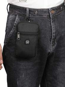 GAOLEMA Letter Patch Decor Belt Bag Mini Chest Bag College Bag Summer Dad Freshman For Books Multi-Functional Dorm University Gifts For Men Fall Christmas Scream Men Bag Travel Bag Sling Bag Thanksgiving Purse Holiday Storage Bag Messenger Bag Shoulder Bag Rider Bag Men Gifts Black Bag Hiking Student Large Capacity Multi-Functional Outdoor Portable Fashionable Casual Dad Gifts Boyfriend Gifts Vacation Funny Gifts Chest Bag For Men Side Bags For Men Satchel Bag Leather Bag Hobo Bag