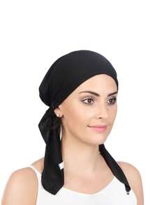 Solid Head Wrap - Black - View 2