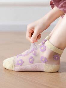 5 đôi Vớ họa tiết hoạt hình cho bé gái mới tập đi - Nhiều màu - Xem 3