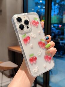 Cherry Decor Clear Phone Case - Multicolor - View 2