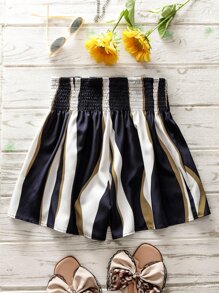 SHEIN Clasi Quần Short kích thước lớn Dải chun Thắt nơ trước Khối Màu Giải trí - Nhiều màu - Xem 2
