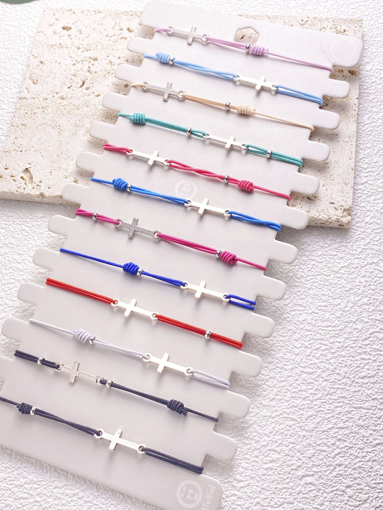 12入组/套時尚隨機色十字裝飾手鍊女式日常裝飾 - 彩色 - 查看 1