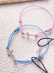 12入组/套時尚隨機色十字裝飾手鍊女式日常裝飾 - 彩色 - 查看 2