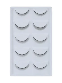 5 pares de extensión de pestañas de entrenamiento de longitud mixta práctica de pestañas postizas para principiantes extensión de ojos de enseñanza - Negro - Ver 2