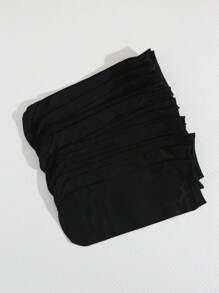 10對女士素色休閒中筒襪適用於日常 - 黑色 - 查看 2