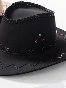 1pc Women Stitch Detail Cowboy Hat For Daily Life - Black - View 4