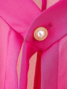 1入組女士人造珍珠裝飾時尚披肩日常裝飾 - 玫紅色 - 查看 4