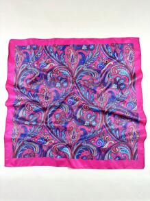 1入組女士捲形花紋時尚方巾日常裝飾 - 彩色 - 查看 1