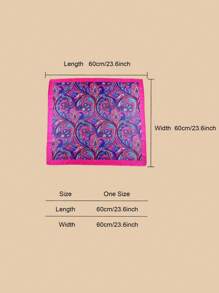 1入組女士捲形花紋時尚方巾日常裝飾 - 彩色 - 查看 3