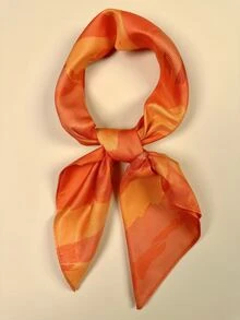 1入組女性圖形圖案時尚方巾適合女士日常裝飾 - 彩色 - 查看 2