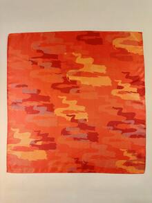 1入組女性圖形圖案時尚方巾適合女士日常裝飾 - 彩色 - 查看 4