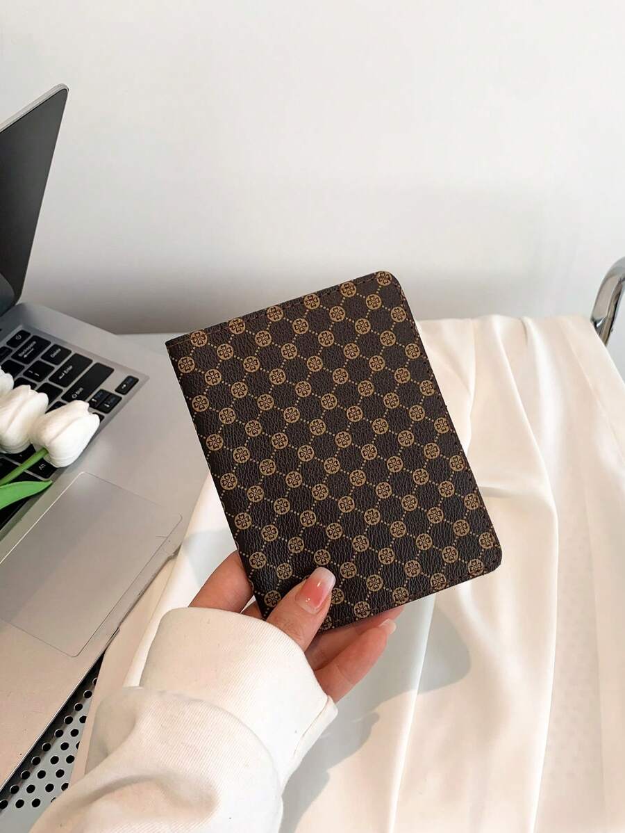 時尚 Pu 皮革護照夾,附花押字印花 - 彩色 - 查看 1