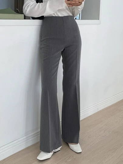 DAZY Solid Color Flared Leg Regular Length Casual Business Pants Women Dress Pants Fall