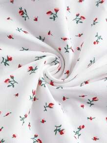 SHEIN Leap Crew Teen Girls Ditsy Floral Half Button Cami Top - Multicolor - View 4