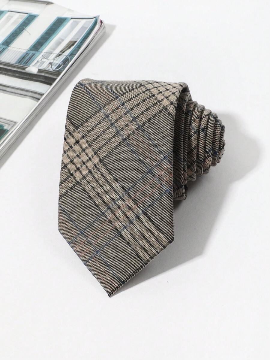 1pc Men Plaid Pattern Fashion Versatile Tie For Daily Life - Multicolor - View 1
