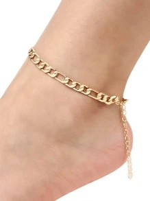 Minimalist Chain Anklet - Gold - View 1