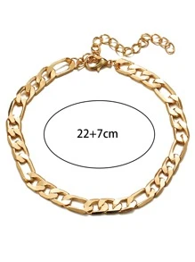 Minimalist Chain Anklet - Gold - View 3