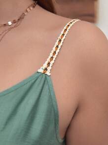 SHEIN Frenchy Plus Unicolore Top À Fines Brides & À Rayures Short Avec Ceinture