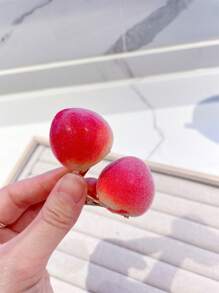 2入組女士桃色裝飾可愛鴨嘴夾適用於頭髮裝飾用品 - 玫紅色 - 查看 1