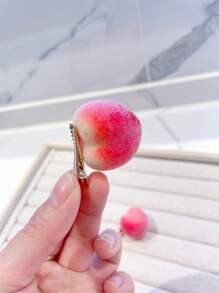 2入組女士桃色裝飾可愛鴨嘴夾適用於頭髮裝飾用品 - 玫紅色 - 查看 2