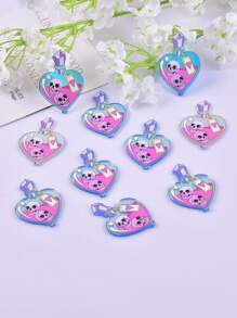 10入組/套亞克力骷髅頭圖案心DIY吊墜 - 彩色 - 查看 1