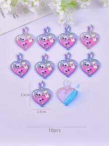 10入組/套亞克力骷髅頭圖案心DIY吊墜 - 彩色 - 查看 3