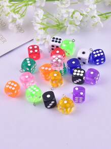20入組/套樹脂骰子設計DIY首飾配件 - 彩色 - 查看 1