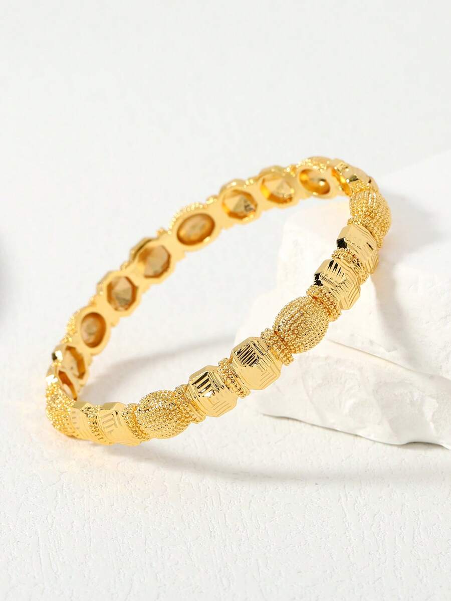 Brazalete con textura de metal - Amarillo Oro - Ver 1