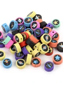 30入組卡通圖案釘珠 - 深灰色 - 查看 1