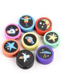 30入組卡通圖案釘珠 - 深灰色 - 查看 2