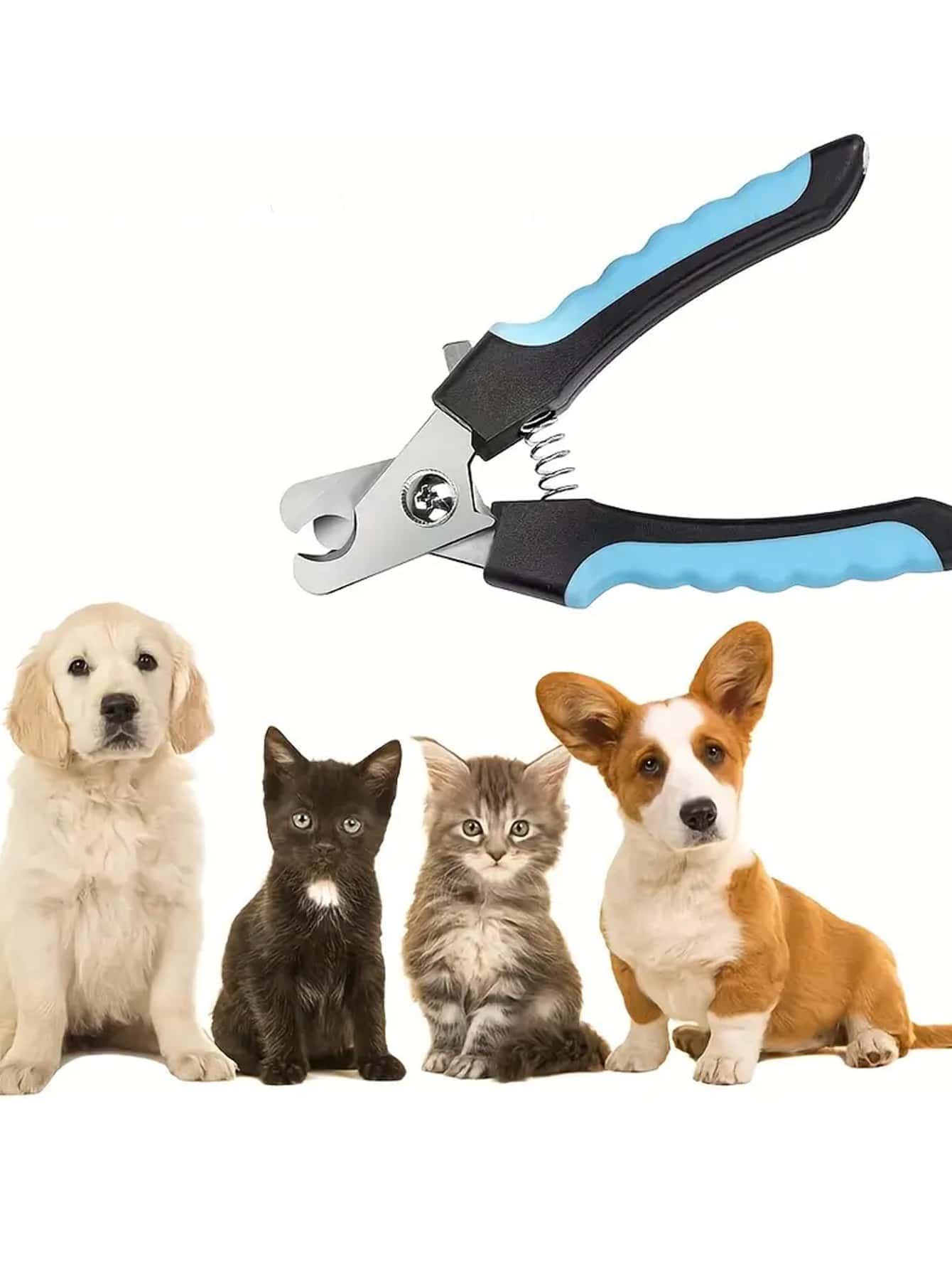 1 pieza Cortaúñas para mascotas de acero inoxidable para perro con gato para - Celeste - Ver 1