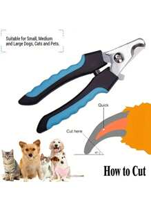1 pieza Cortaúñas para mascotas de acero inoxidable para perro con gato para - Celeste - Ver 3