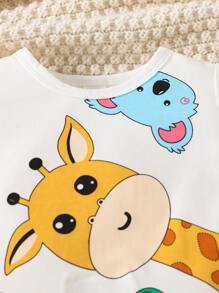 SHEIN Baby Boy Cartoon Graphic Tee & Shorts