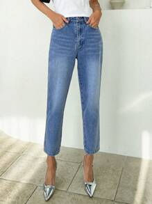 DAZY Mèo Whisker Quần legging thẳng - Rửa trung bình - Xem 3