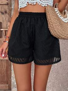 SHEIN Holidaya 素色彈性腰帶短褲