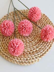 2 cái/5 cái Hoa cúc hình cầu nhân tạo bằng lụa trang trí, thích hợp cho đám cưới, nhà, bếp, vườn, tiệc - Hồng - Xem 2