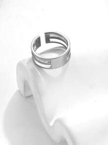 1 chiếc nhẫn tự làm bằng thép không gỉ - Bạc - Xem 4