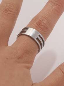 1 chiếc nhẫn tự làm bằng thép không gỉ - Bạc - Xem 5