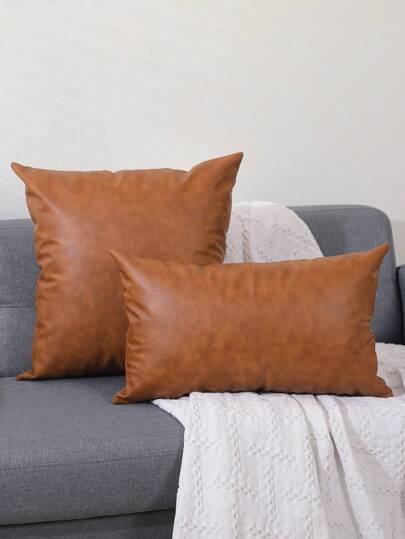 1 件/2 件无填充垫套，棕色沙发靠垫套，家居装饰