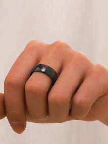 Nhẫn nam tối giản - Màu Đen Súng - Xem 1